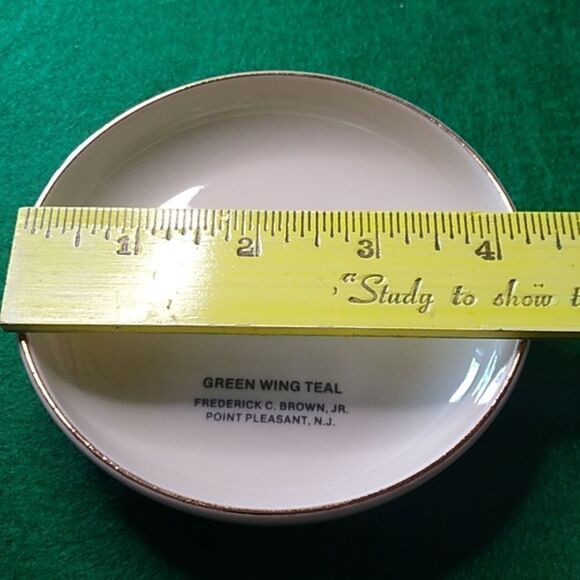 Ducks Unlimited Committee 1979 NJ Porcelain Tray Green Wing Teal Frederick Brown - Picture 3 of 4